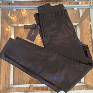 rag & bone black leather Nina High-Rise Ankle Skinny Leather size 27 Beautiful!